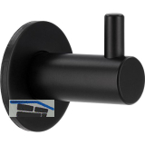 Mantelhaken Naos Breite 28 mm, Tiefe 30 mm, Zinkdruckguss schwarz matt