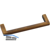 Griff Macha LA 96 mm, Breite 104 mm, ZN Messing schwarz geb�rstet