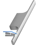 M�belgriff Tau Breite 126 mm, Aluminium Edelstahl Effekt