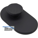 Mantelhaken Cozy Hook 2 - Platte oval, Haken strukturiert, Kunststoff schwarz