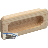 Muschelgriff Cidras Breite 110 mm, Einlassma� 102 x 42 mm, Fichte roh