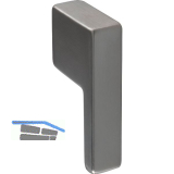 Knopf Sara Breite 8 mm, Tiefe 18 mm, Zinkdruckguss Edelstahl Effekt