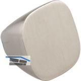 Knopf Maron � 22 mm, Tiefe 18 mm, Zinkdruckguss Edelstahl Effekt