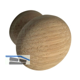 Knopf Hemera � 25 mm, Tiefe 26 mm, Eiche roh