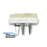 Nagelgleiter mit Filzauflage und 3 Einschlagdorne, rund, �19, Kunststoff wei�