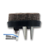 Nagelgleiter mit Filzauflage und 3 Einschlagdorne, rund, �19, Kunststoff schwarz