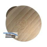 Knopf Olwen � 35 mm, Tiefe 38 mm, Buche roh