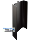 Griffmulde Aktor C-Profil vertikal, L�nge 5000 mm, Aluminium schwarz matt