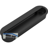 Muschelgriff Dotis Breite 129, Einlass 125 x 30, Zinkdruckguss schwarz matt