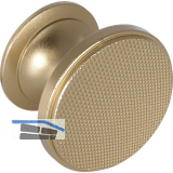 Knopf Aker � 35 mm, Tiefe 25 mm, Aluminium vermessingt matt eloxiert