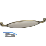 Griff Anaheim LA 128 mm,ZN/Kunststoff altmessing br�niert/beige