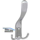 Huthaken Canelli Breite 78 mm, H�he 160 mm, Zinkdruckguss verchromt poliert