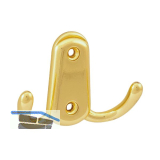 Mantelhaken Canelli Breite 78 mm, H�he 55 mm, Zinkdruckguss vermessingt poliert