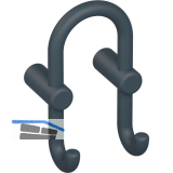 Mantelhaken HEWI 801.90B040 H�he 165 mm, Polyamid anthrazit matt