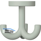 Dreifach-Drehhaken HEWI 477.90B050 H�he 70 mm,Polyamid felsgrau matt