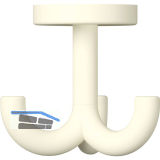 Dreifach-Drehhaken HEWI 477.90B050 H�he 70 mm,Polyamid reinwei� matt