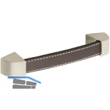 M�belgriff Agliano LA128, B147, Leder braun/Sockel ZN Edelstahl Effekt