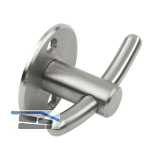 Mantelhaken Piletas Breite 64 mm, H�he 42 mm, Edelstahl geb�rstet