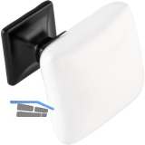 Knopf Temet Breite 34 mm, Keramik wei�/Zinkdruckguss schwarz matt