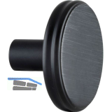 Knopf Isis � 35 mm, Tiefe 24 mm, Zinkdruckguss eisenf�rbig geb�rstet matt