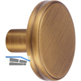 Knopf Isis � 35 mm, Tiefe 24 mm, Zinkdruckguss messing schwarz geb�rstet