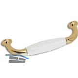 Griff Dayton LA 96 mm, Breite 110 mm ,Porzellan/ZN wei�/vergoldet