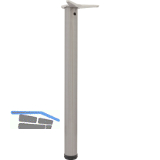 Tischfu� DM 60x700mm Edelstahleffekt, SB-Verpackt