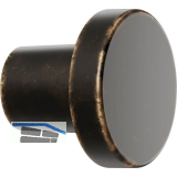 Knopf Dot � 30 mm, Tiefe 26 mm, Zinkdruckguss braun antik