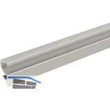 ALUMIS Sockelsystem Sockelblende oben 5000 mm Edelstahl-Effekt