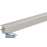 ALUMIS Sockelsystem Winkelabschluss 5000 mm Aluminium Edelstahl-Effekt