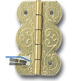 SCHMALE Kassettenscharnier Stil, 25x16 mm, Stahl vermessingt