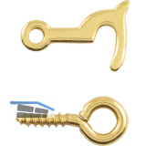 SCHMALE Kassettenhaken mit Ringschraube 20 mm, Stahl vermessingt