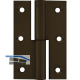 M�belband gerade - Zylinderkopf rechts, 50x40 mm, Messing br�niert