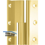 M�belband Kr�pfung D, Zylinderkopf links, 50x33 mm, Messing poliert