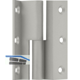 M�belband Kr�pfung D, Zylinderkopf links, 50x33 mm, Messing vernickelt matt