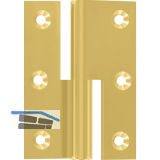 M�belband Kr�pfung B, Zylinderkopf rechts, 50x40 mm, Messing poliert