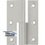 M�belband Kr�pfung B, Zylinderkopf links, 50x40 mm, Messing vernickelt matt