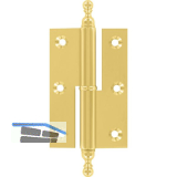 Stil-M�belband gerade, Zierkopf 19 links, 50x40 mm, Messing poliert