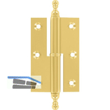 Stil-M�belband gerade, Zierkopf 19 rechts, 50x40 mm, Messing poliert