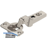 BLUM CLIP Standardscharnier 100�, 9,5mm gekr�pft mit Feder, Schrauben