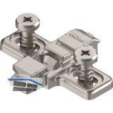 BLUM CLIP Kreuzmontageplatte Langloch, Zink, Systemschrauben, Distanz 0 mm