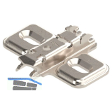 BLUM CLIP Kreuzmontageplatte Langloch, Stahl, Schrauben, Distanz 0 mm