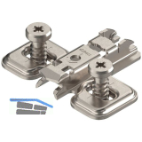BLUM CLIP Kreuzmontageplatte Langloch, Stahl, Systemschrauben, Distanz 0 mm