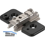 BLUM CLIP ONYX Exzenter Kreuzmontageplatte, Stahl, Schrauben, Distanz 3 mm
