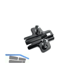 HETTICH Kreuzmontageplatte mit Langloch, Systemschraube, Distanz 5 mm schwarz