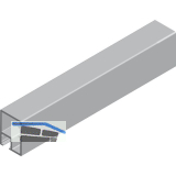 CINETTO Aluminium Glasrahmenprofil ANKOR-19, L 6100 mm eloxiert