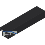 CINETTO Aluminium Glasrahmenprofil ANKOR-30, L 6100 mm, schwarz eloxiert