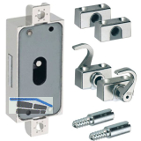 HETTICH Drehstangenschloss Set. einfache Sperre DM15 links, Zamak vernickelt