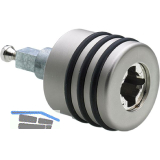 HETTICH PRESTIGE 2000 Zylinder-Drehgriff Typ 47.5 rechts, vernickelt matt