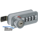 HETTICH Zahlenschloss mit Riegel -Freecode, links, Stahl/KS verchromt matt